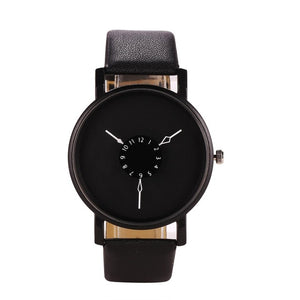 Quartz Fashion Simple Artificial Design Wrist Band Men Watch Leather Women