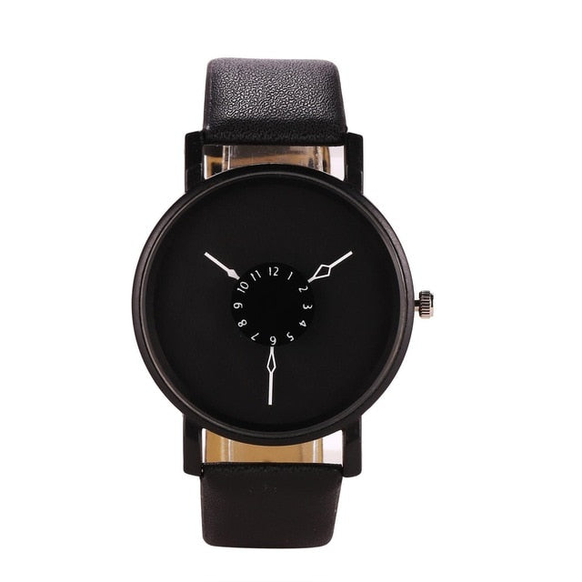 Quartz Fashion Simple Artificial Design Wrist Band Men Watch Leather Women