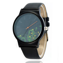 Load image into Gallery viewer, Women Fashion Matte black Half Floral Pointer Pin-Buckle Round Dial Quartz Watch Casual 3.8cm/1.5inch